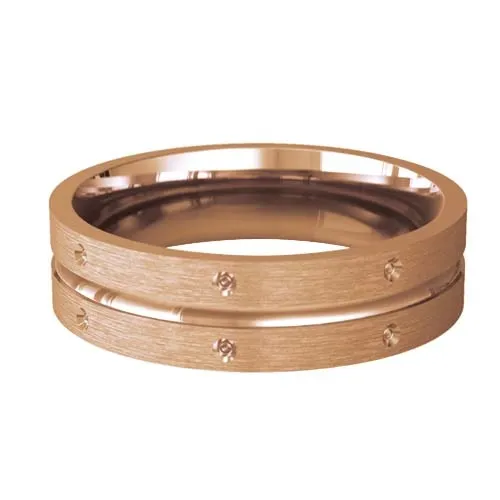 Patterned Designer Rose Gold Wedding Ring - Amitie